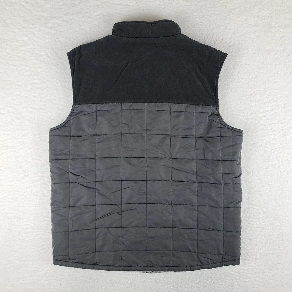 Marine Layer Sweater Vest Mens Large Dark Gray Full Zip Quilted Puffer‎ Jacket